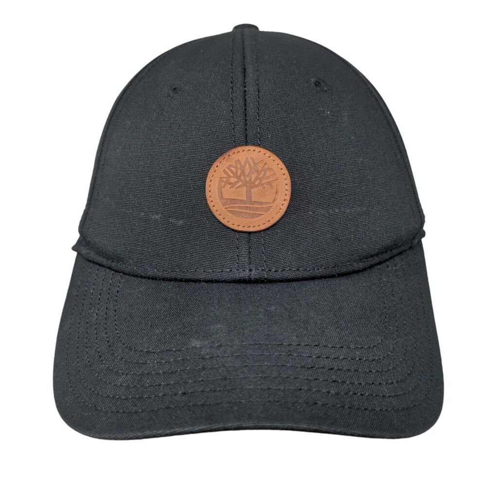 Timberland Leather Patch Strapback Hat Black One … - image 1